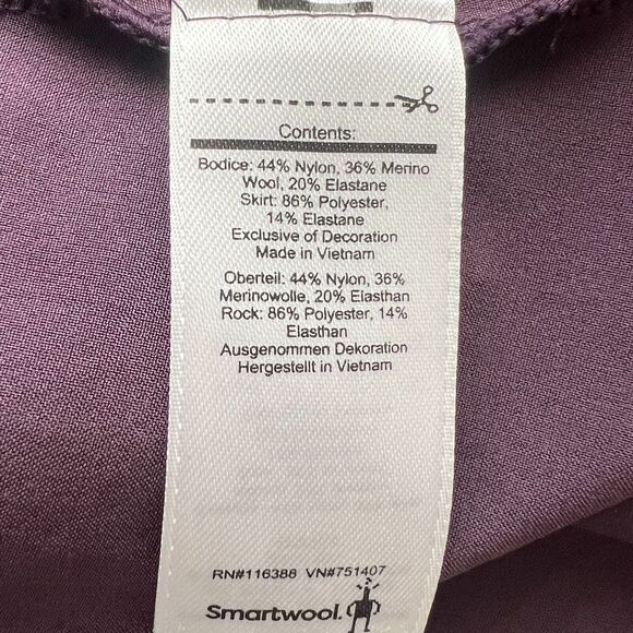 Smartwool XS Willow Lake Purple Geometric Wool Cross Back Dress Athleisure j14 - Picture 7 of 8